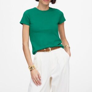 Madewell essential slim tee in lightweight cotton green size XS